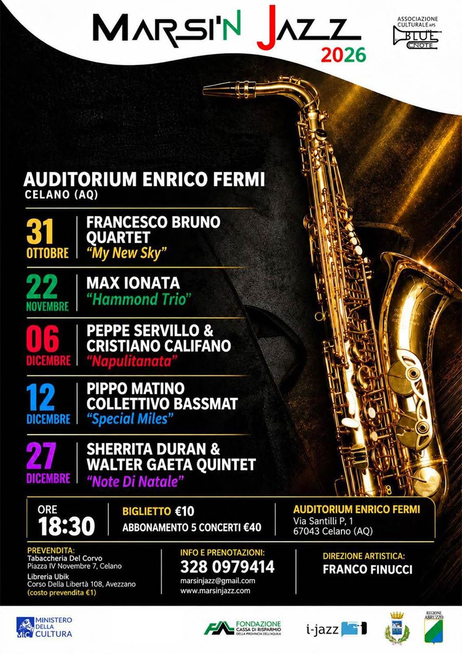 Marsi'n Jazz 2026: il jazz torna protagonista a Celano